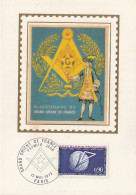 " 100 ANS DU GRAND ORIENT DE FRANCE " Sur Carte Maximum Sur Soie  De 1973 N°YT 1756. CM à Saisir !!! - Freemasonry