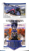 Maldives 2019 Steam Trains S/s, Mint NH, Transport - Railways - Trains