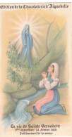 LA VIE DE SAINTE BERNADETTE 9e APPARITION JAILLISSEMENT DE LA SOURCE IMAGE PIEUSE CHROMO AIGUEBELLE HOLY CARD SANTINI - Imágenes Religiosas