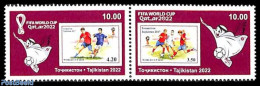 Tajikistan 2022 WC Football 2v [:], Mint NH, Sport - Football - Stamps On Stamps - Timbres Sur Timbres