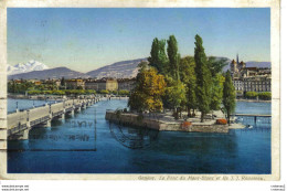 GENEVE Le Pont Du Mont Blanc Et L'Ile J.J Rousseau En 1935 Edition Paul Lebet N°2 - Genève