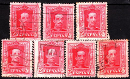 SPAIN 1922 Alfons XIII, Mi. 289 25c In 7 Copies, To Investigate, Used - Used Stamps
