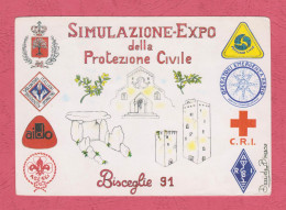 Bisceglie 15.dic.91. Simulazione Expo Della Protezione Civile- Standard Size, Divided Back, Ed. Città Di Bisceglie, - Demonstrations