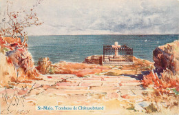 35* ST MALO  Tombeau De Chateaubriand (illustree)      RL23,1284 - Saint Malo