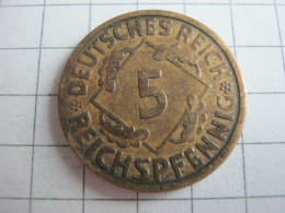 Germany 5 Reichspfennig 1924 A - 5 Rentenpfennig & 5 Reichspfennig