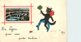 69* LYON  'porte Bonheur'  Chat  (CPSM 9x14cm)      RL35.0866 - Otros & Sin Clasificación