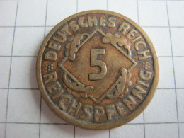 Germany 5 Reichspfennig 1925 E - 5 Rentenpfennig & 5 Reichspfennig