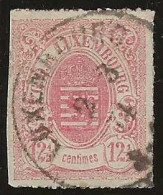 Luxembourg  .  Y&T   .   18    .  1865-73  .  Percés En Lignes Colorées   .    O   .    Oblitéré - 1859-1880 Coat Of Arms