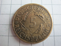 Germany 5 Reichspfennig 1926 A - 5 Rentenpfennig & 5 Reichspfennig