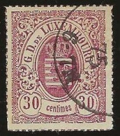 Luxembourg  .  Y&T   .   21  (2 Scans)    .  1865-73  .  Percés En Lignes Colorées  .    O   .    Oblitéré - 1859-1880 Stemmi