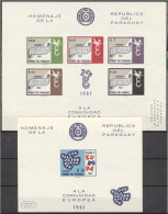 Paraguay 1961, Europe, Birds, 2BF IMPERFORATED - Paraguay