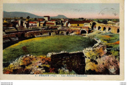 83 FREJUS N°3 Les Arènes Romaines VOIR DOS Flamme De St Raphaël Raid Féminin Auto En 1939 - Frejus