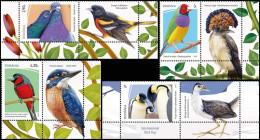 2023, Romania, International Bird Day, Animals (Fauna), Birds, Penguins, Pigeons, 4 Stamps+Label, MNH(**), LPMP 2412 - Unused Stamps