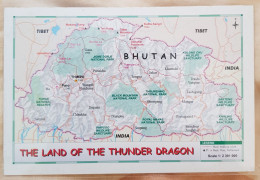 Bhutan Map , Land Of The Thunder Dragon, New Not Circulated - Landkarten