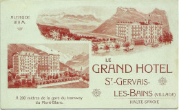 74  - St-GERVAIS-Les-BAINS - Le Grand Hôtel - Carte De Visite Litho 2 Volets Et Calendrier 1911 - Saint-Gervais-les-Bains