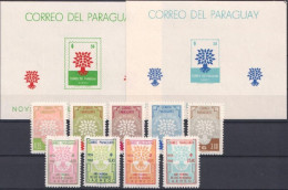 Paraguay 1960, World Refugee Year, 9val +2BF - Refugiados