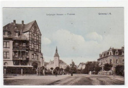 39020008 - Grimma Mit Leipziger Strasse Und Postamt Gelaufen Und Bahnpoststempel  Von 1911. Gute Erhaltung. - Grimma