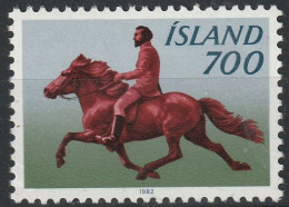 ISLANDIA 1982 ICELAND - FAUNA - CABALLO ISLANDES Y EQUITACION - YVERT 539** - Unused Stamps