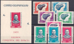 Paraguay 1963, Space Explorers, 8val +BF IMPERFORATED - South America