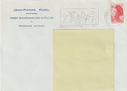 FT 43 . 13 . Maussane Les Alpilles . Ruel . Notaire . Affranchissement .  Enveloppe . En-tête . - Maschinenstempel (Werbestempel)