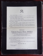 Faire Part Décès / Mr. Edmond Muûls Né à Bruges 1865 Et Décédé à Bruxelles 1932 - Obituary Notices