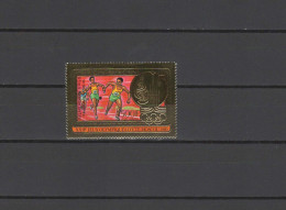 Central Africa 1981 Olympic Games Moscow, Athletics Gold Stamp With Winners Overprint In Red MNH -scarce- - Sommer 1980: Moskau