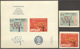 Paraguay 1962, Europe, 2val +BF IMPERFORATED - 1962