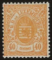 Luxembourg  .  Y&T .   35    .   * VLH .    Neuf Avec Gomme Et Une Trace Tres Légère D'une Charnière - 1859-1880 Coat Of Arms