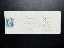 N°14 20c BLEU NAPOLEON SUR LETTRE / PARIS POUR NIORT / 8 JANV 1855 / LSC - 1849-1876: Classic Period