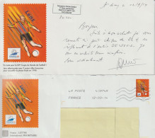 FT 46 . 59 . Lens . Coupe Du Monde 1998 . Entier Postal . Affranchissement .  Enveloppe Et Cartonnette . - Mechanical Postmarks (Advertisement)