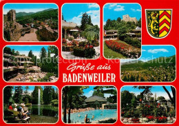 72932523 Badenweiler Ruine Kurhaus Panorama Kurpark Fontaene Schwimmbad Badenwei - Badenweiler