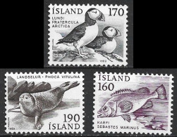 ISLANDIA 1980 - ICELAND - FAUNA - PECES - AVES - FOCAS - YVERT 511/513** - Other & Unclassified