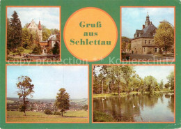 72932455 Schlettau Erzgebirge Schloss Rathaus Panorama Rosenparteich Schlettau E - Andere & Zonder Classificatie