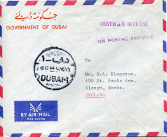 1964 Dubai Official Certified Cover To England - Altri & Non Classificati