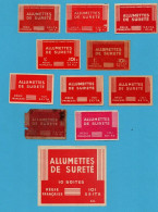 10 ÉTIQUETTES DE BOÎTES D'ALLUMETTES - ALLUMETTES DE SURETÉ + 1  EPT - Luciferdozen - Etiketten