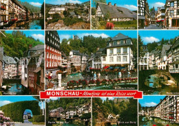 72932296 Monschau Rurpartie Burg Eifelhaus Rurstrasse Rurbruecke Burg Haller Rot - Monschau