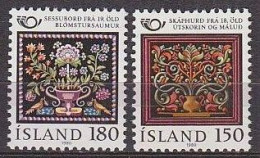 ISLANDIA 1980 - ICELAND - NORDEN '80 - ARTESANIA - BORDADOS - YVERT 509/510** - Textile