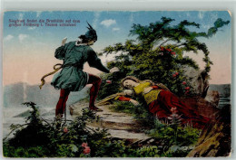 39172808 - Siegfried Findet Brunhilde Auf Dem Feldberg Im Taunus AK - Fairy Tales, Popular Stories & Legends