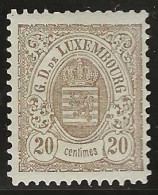 Luxembourg  .  Y&T .   44 (2 Scans)   .  1880  .   12x12½ .   * VLH .    Neuf Avec Gomme - 1859-1880 Coat Of Arms