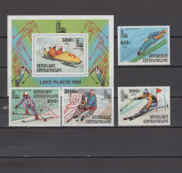 Central Africa 1979 Olympic Games Lake Placid Set Of 4 + S/s MNH - Winter 1980: Lake Placid