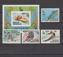 Central Africa 1979 Olympic Games Lake Placid Set Of 4 + S/s Imperf. MNH -scarce- - Winter 1980: Lake Placid