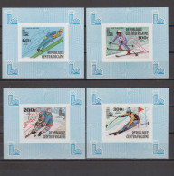 Central Africa 1979 Olympic Games Lake Placid Set Of 4 S/s Imperf. MNH -scarce- - Winter 1980: Lake Placid