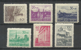 Estland Estonia 1941 German Occupation Reconstruction Wiederaufbau Michel 4 - 9 MNH - Occupation 1938-45