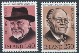 ISLANDIA 1980 - ICELAND - EUROPA CEPT - PERSONAJES - YVERT 505/506** - Ungebraucht