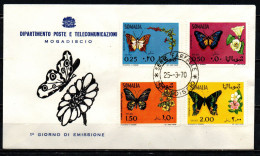 SOMALIA - 1970 - Butterflies - PRIMO GIORNO D'EMISSIONE -FIRST DAY-PREMIER JOUR-ERSTTAG-PRIMER DIA - Somalie (1960-...)