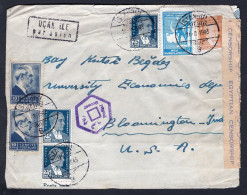 TURKEY 1943 Censored Airmail Cover To USA, Via Egypt (4163) - Cartas & Documentos