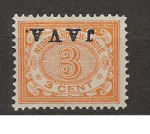 1908 MH Nederlands Indië NVPH 67f JAVA Kopstaand - Indes Néerlandaises