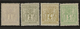 Luxembourg  .  Y&T .   47/50    .   * VLH .    Neuf Avec Gomme Et Une Trace Tres Légère D'une Charnière - 1882 Allegory