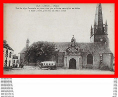 CPA  (56) CARNAC.  L'église. Vieux Bus Du Service Public...S624 - Carnac