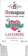 ETIQUETTES.  ARMAGNAC  Castarède  (hors D'age).   70cl. ..I 547 - Otros & Sin Clasificación